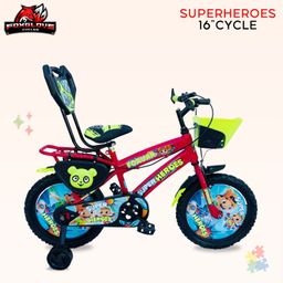 foxglove SUPERHEROES 16 INCHES IBC RED TYRE TUBE FOR KIDS 5 TO 8 YRS FULLY ASSEMBLED 16 T (inch) Road Cycle-picture-1