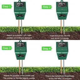 ssuca Soil Tester Analyser, Soil pH Meter Sunlight Moisture Measuring Sensor, 3-in-1 Soil Test Kit image 3