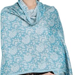 Embroidered Viscose Women Blue Stole-image-45
