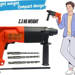 nitara "High-Performance" FAST DRILLING 2-in-1 function and reverse/forward system 20MM Rotary Hammer Drill Machine 900RPM High Efficiency Home/Professional use Rotary Hammer Drill image 4