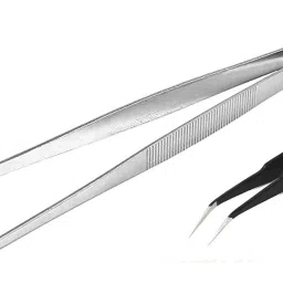Long Tweezers Long Straight Kitchen Tweezer with Precision Serrated Tip for Chefs | Stainless Steel Food Tweezer for Precise Plate Detailing - Durable & Sturdy (10” inch) + Free Curved Tweezer Black Glossy 25.4 cm Serving Tongs-20