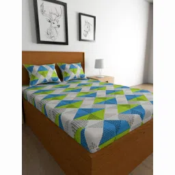 104 TC Cotton Queen Printed Flat Bedsheet-85