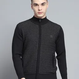 monte carlo Men Self Design High Neck Black Sweater-picture-36