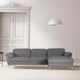 casacraft from pepperfry Honora Leatherette LHS Sectional Sofa in Grey Color-picture-25
