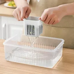 m9gi Plastic 6 Drainer Boxes - Ideal for Garlic, Onion, Chili, Tomato, Ginger, and Spices Storage Basket image 4