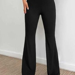 next one Women Flared Black Lycra Blend Trousers-picture-44