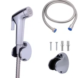 Chrome Finish ABS Health Faucet Jet Sprayer Set with Holder & 1.22m Hose Pipe Faucet Set-picture-8
