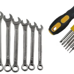 2-Piece Double Open & Ring Spanner Set with Screwdriver Kit Hand Tool Kit-image-75