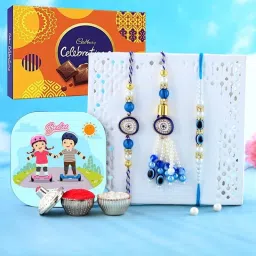 Designer RAKHI482-FeroM Assorted Rakhi, Chawal Roli Pack Set-image-13