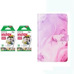 FUJIFILM Instax Mini 10X2 Instant Film With 96-Sheets Pink RippleAlbum For Mini Film Roll-62
