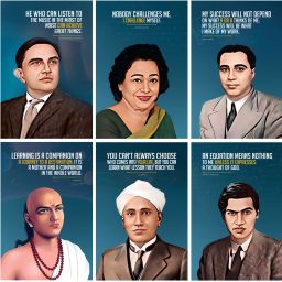 Indian Scientist Motivational and Inspirational Quotes Wall Posters (Aryabhatta, Homi J Bhabha, CV Raman, Vikram Sarabhai, Ramanujan, Shakuntla Devi), Pack Of 06 Paper Print-image-72