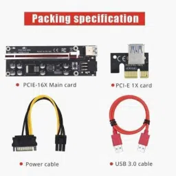Xsentuals STC PCIe Riser Adapter VER 009S Plus PCI-E 16x to 1x 60 cm USB 3.0 Extension Cable and 4 Pin 6 PinB-SATA Power -Ethereum Mining ETH GDDR4 16 GB NVIDIA Chipset 64 bit 120 MHz Graphics Card image 2