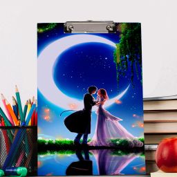 Couple night theme Digital Reprint Clip Board Exam Pad (14x9.5 Inches)-image-72