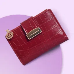Women Casual Red Artificial Leather Wallet-image-17