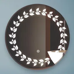 21 x 21 -Phool Pati Led Bathroom Mirror-image-63