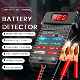 serplex 12V 24V Car Battery Tester with LED Indicator Digital Battery Tester image 2