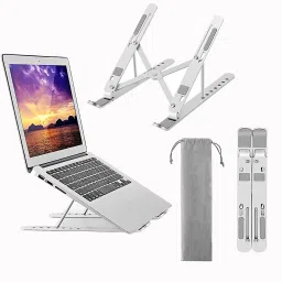ZAXART ALUMINIUM LAPTOP STAND Floor -Desktop Laptop Stand_153 Aluminium Floor and Desk Stand Laptop Stand with Adjustable Height Compatible with 26 - 35 cm, Universal Laptops-image-94