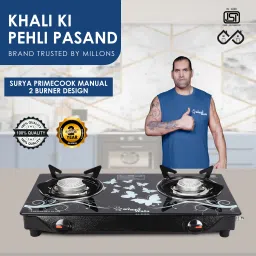 Surya Primecook Manual Cute Design Toughened Glass Gas Stove Stainless Steel Manual Gas Stove-47