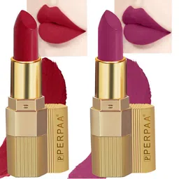 PERPAA Set of 2 Xpression Weightless Matte Long-Lasting Waterproof Lipsticks 3.5 g Each - Magenta 302 - Apple Red 303 image 4