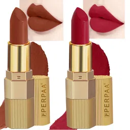 PERPAA Set of 2 Xpression Weightless Matte Long-Lasting Waterproof Lipsticks 3.5 g Each - Rust Brown 301 - Apple Red 303 image 3