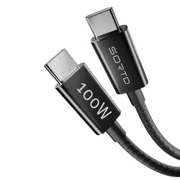 Sortd Type C to Type C 6.6 Feet (2M) Cable (In-Build Smart E Marker Chip, Black)-25
