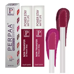 PERPAA Set of 2 Power Stay Liquid Matte Lipsticks 5ml Each - Cherry Red+Pink image 4