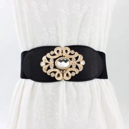 Women Casual Black Fabric Belt-image-62