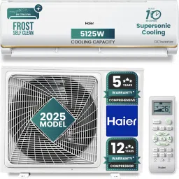 haier 2025 Model Intelli-Convertible 7 in1 Convertible 1.5 Ton 3 Star Split Dual Inverter HD Filter,Frost Self Clean,Upto 20 M air Flow, Hyper PCB, 2 Way Swing AC- Silver image 2