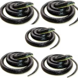 ( 5 Piece ) Rubber Black snake toy 28 inch prank snake toys ( G-24)-image-99