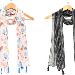 Printed Chiffon Women Multicolor Scarf, Stole, Fancy Scarf-image-91