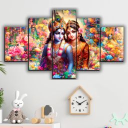 Radha Krishna Photo For Home Decoration Digital Reprint 18 inch x 30 inch Painting-17