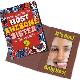 Most Awesome Sister Mirror Card-Gift for Sister on Birthday / Rakhi / Bhai Dooj Greeting Card-image-93