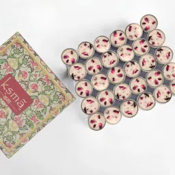 Gulkand Tea-Light Candles (Set of 30) Real Rose Leaf (Rose Scented) Candle-image-54