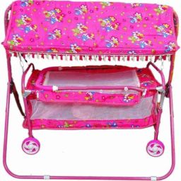 Pink Cradle Mosquito Net Jhula Palna Stroller Infant & Toddler Beds Bassinet-10