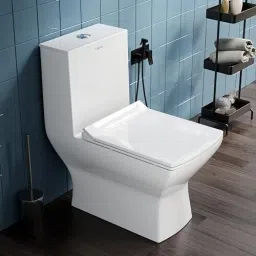 Ceramic One Piece Western Toilet Commode with Soft Close Toilet Seat, Commode with Washdown Flush System, Floor Mounted European Commode Toilet-SDY Western Commode-23