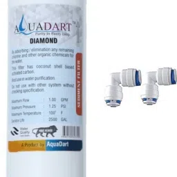 Sediment Filter and 2 Elbow Connector, Inline Filter for All RO Water Purifier Solid Filter Cartridge-image-37