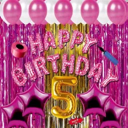 Solid Fifth/5th happy birthday combo/kit pack material for birthday party decorations Balloon-image-40