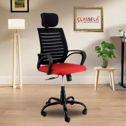 BOOM high back with adjustable headrest and 2 years warranty Synthetic Fiber Office Adjustable Arm Chair-image-3