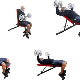 ibs Adjustable Incline, Decline and Flat Bench for Weight Strength Training, Multipurpose Fitness Bench image 3