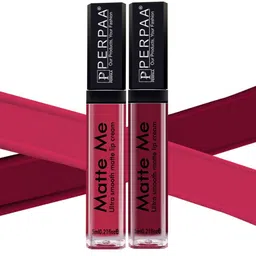 PERPAA Set Of 2 Matte Me Ultra Smooth Lip Creams 5 ml Each - Reddish Pink & Maroon Berry image 3