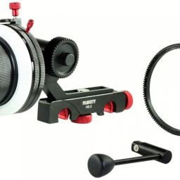 FILMCITY Follow Focus with Hard Stops Flexible Gear Belt Speed Crank 15 mm Rod for Camera DSLR Shoulder Mount Rig (HS-2) Camera Rig-picture-42