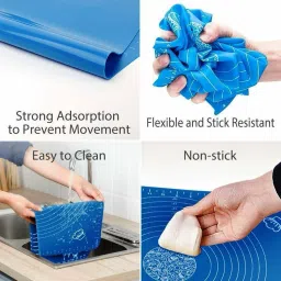 premey fashion Silicon Reusable Pastry Fondant Dough Roti Chapati Rolling Baking Sheet Mat Board image 4
