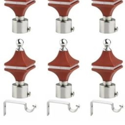 Brown Tassels, Curtain Knobs, Tieback Hook, Rod Rail Bracket Metal-image-99