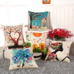 Jute, Dupion Silk Cushions Cover-image-11