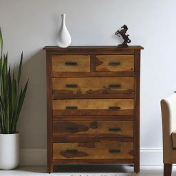 woodsworth from pepperfry Elkhorn Sheesham Wood Chest Of Drawers in Scratch Resistant Provincial Teak Finish-picture-9