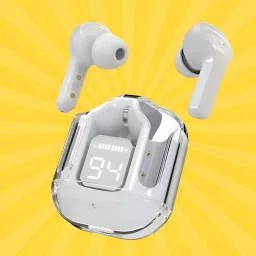 Nizix Ultrapods Max Wireless Earbuds | HD Bass | Transparent | Mic | Sport Ready Headphone Stand-image-13