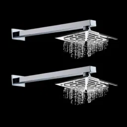 6x6" Inch S.S Maze Shower with 15" Inch Square Shower Arm (Set of 2) Fixed Mount-image-97