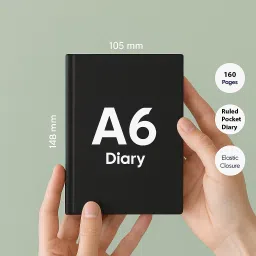 accuprints A6 Hard Bound Diary Size 6 x 4.2 inches Notebook Diary with Elastic Lock A5 Diary Ruled 160 Pages image 4
