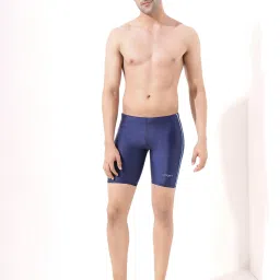Cycling Digital Shorts Pattern Solid Men Swim Bottom Blue Swimsuit-image-29