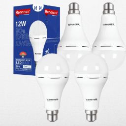 Set of 4 Rechargeable Emergency 12W Bulbs | Bright Backup Lights 4 hrs Bulb Emergency Light-image-25